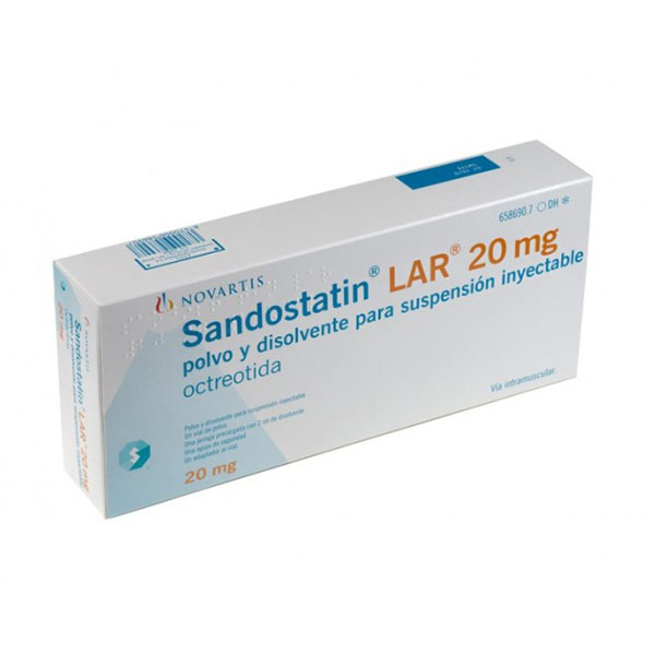 SANDOSTATIN LAR 20 mg POLVO Y DISOLVENTE PARA SUSPENSION INYECTABLE, 1 vial (polco) + 1 jeringa precargada (disolvente) + 1 adaptador al vial + 1 aguja - https://nomenclator.org/et/sandostatin-lar-20-mg-polvo/